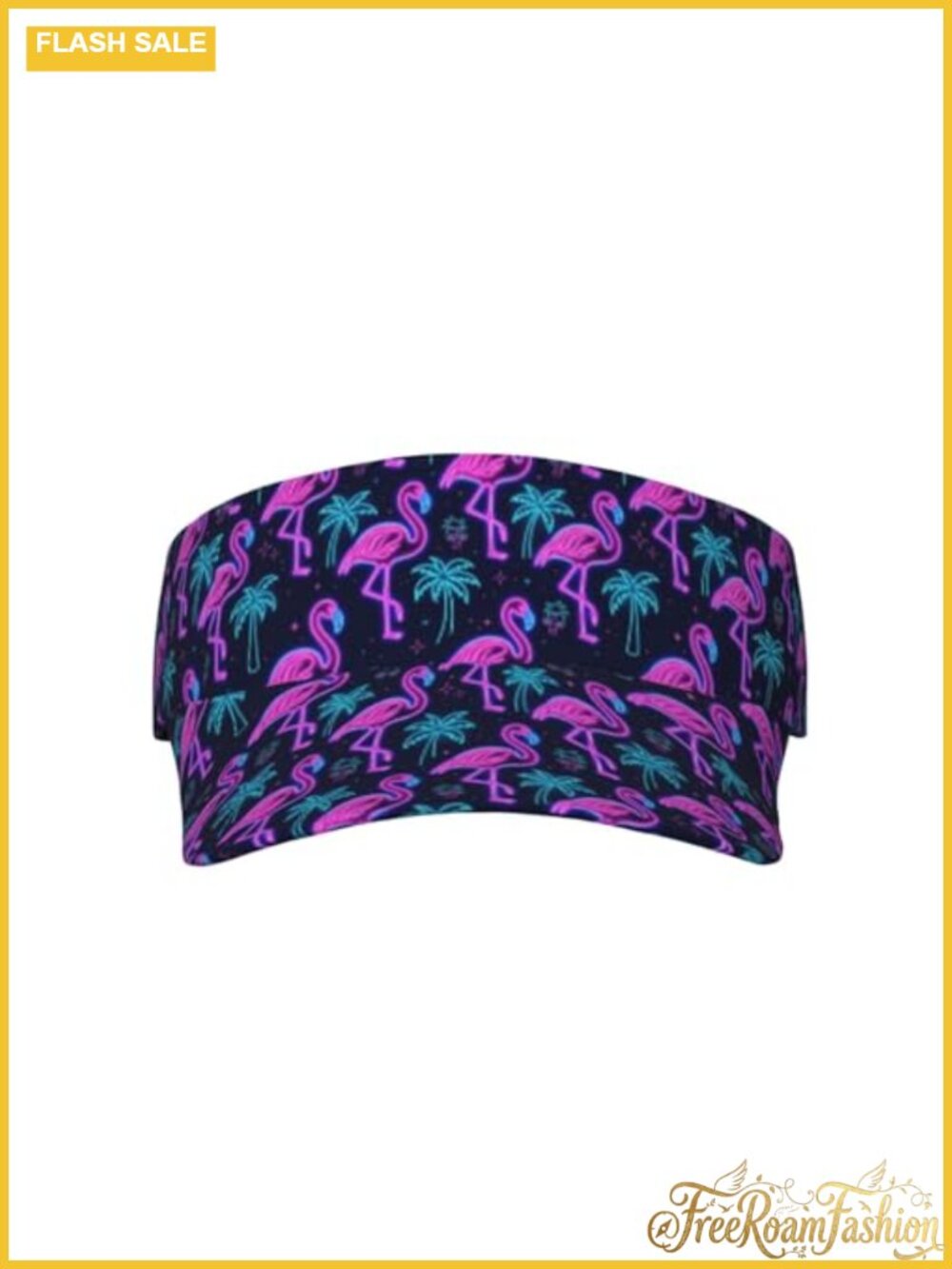 Adjustable Sport Sun Visor Hat Polyester Flamingo Wide Brim